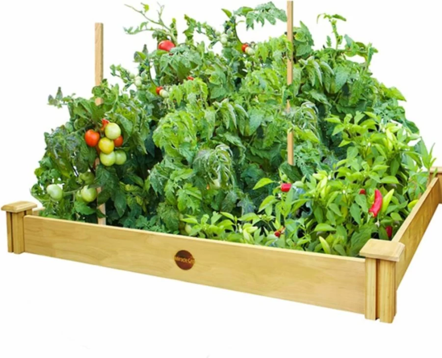 Greenes Fence 4x4 Raised Garden Bed Kit - RCMG4S4B Outdoor Wooden Planter Box for Gardening