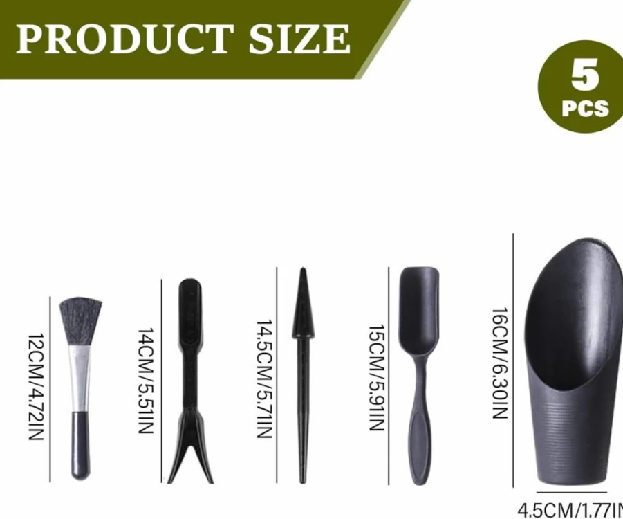 Peosaard 5Pcs Gardening Tool Set - Stainless Steel Hand Tools for Digging, Planting, Weeding, Loosening Soil & Watering - Complete Garden Kit for Transplanting & Outdoor Gardening