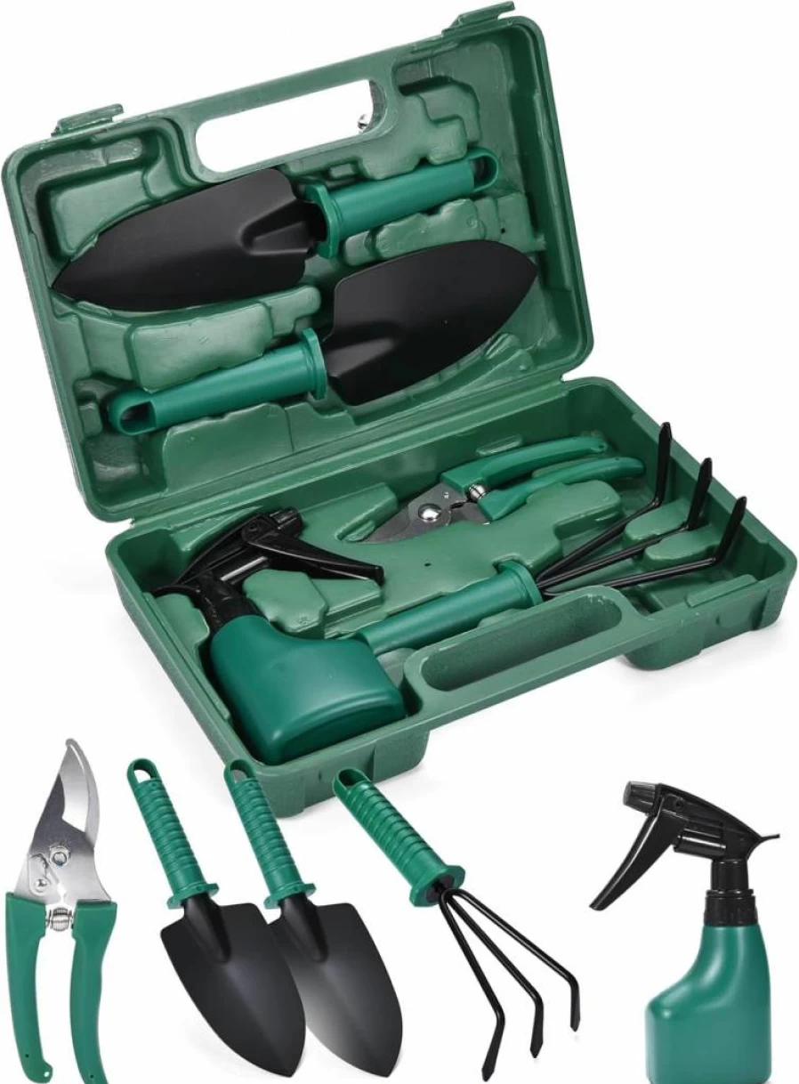 2WAYZ 5-Piece Gardening Tool Set with Portable Storage Case - Durable Stainless Steel Hand Tools for Planting, Weeding, and Cultivating - Ideal Gift for Garden Lovers