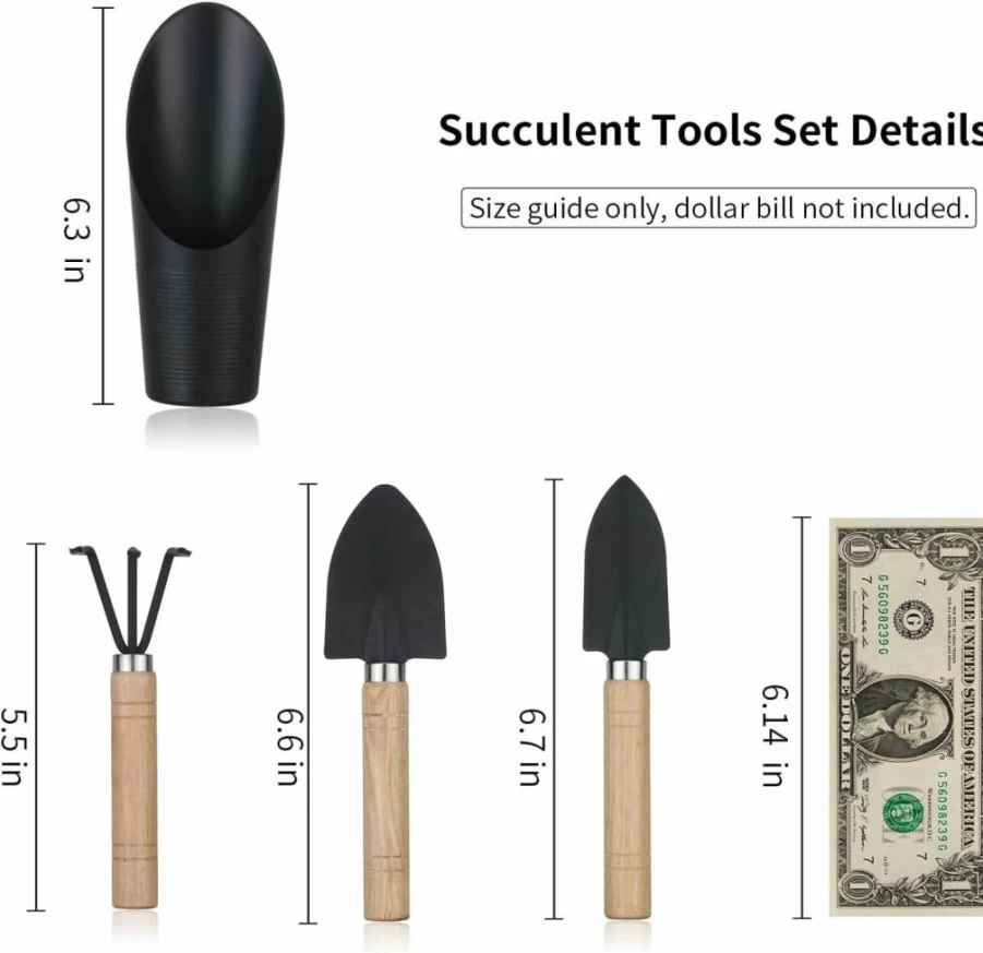 Songtaste 5Pcs Mini Garden Tools Set - Succulent Planting Kit with Potting Mat, Hand Tools for Soil, Seedling Care, Ideal Gardening Gifts for Women
