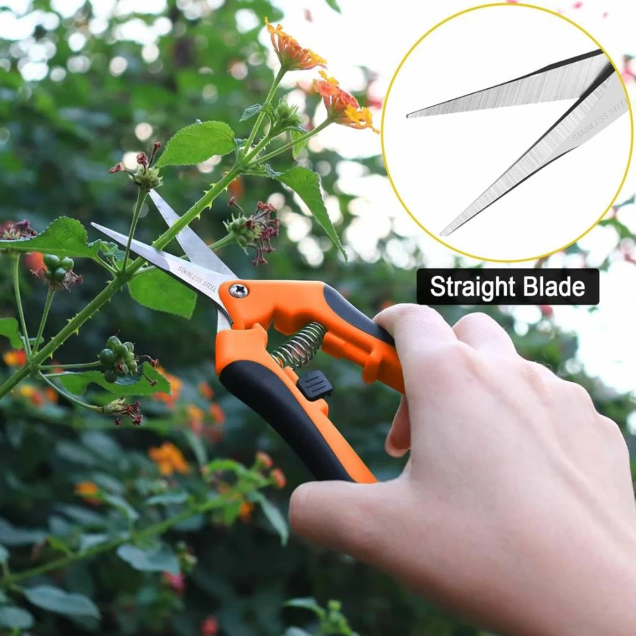 Wevove 3 Pack Garden Pruning Shears Set with Stainless Steel Blades, Sharp Handheld Pruners & Durable Gardening Gloves for Outdoor Use
