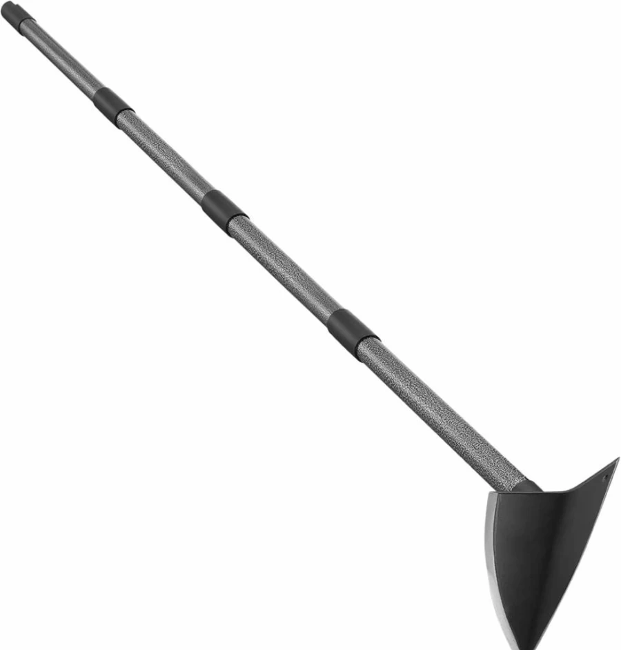 SANDEGOO 60 Inch Adjustable Garden Hoe with Sharp Triangle Blade - Heavy Duty Weeding, Digging, and Soil Loosening Tool - 5 Ft Ergonomic Metal Handle for Gardening and Landscaping