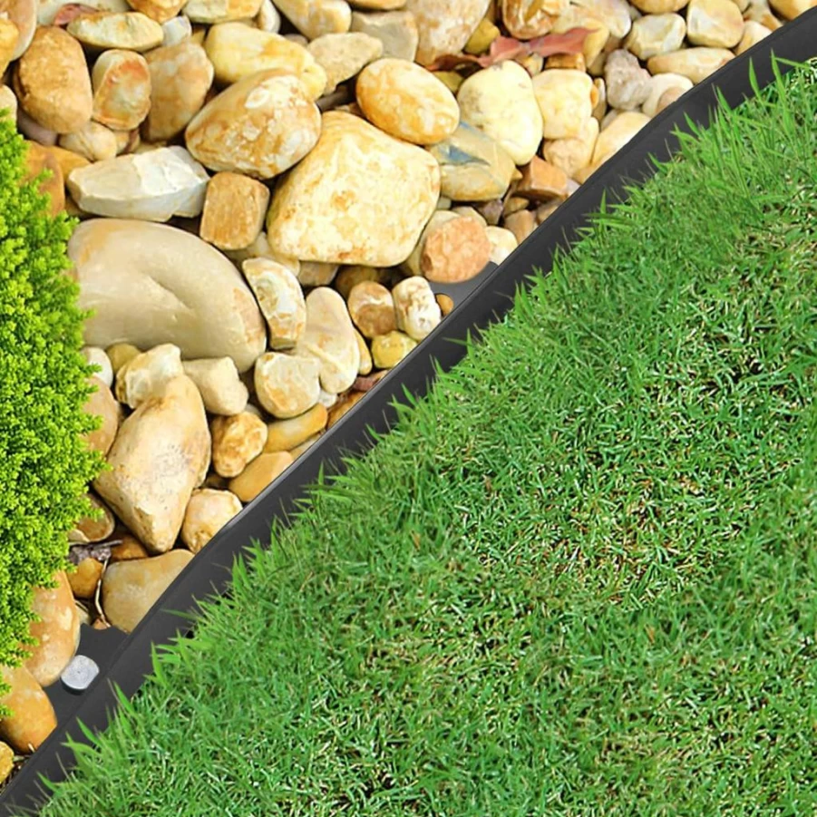Gardzen No Dig Landscape Edging Kit - 1.5" x 100' Heavy Duty Garden Border with 120 Anchoring Spikes for Lawn, Flower Beds & Yard Design