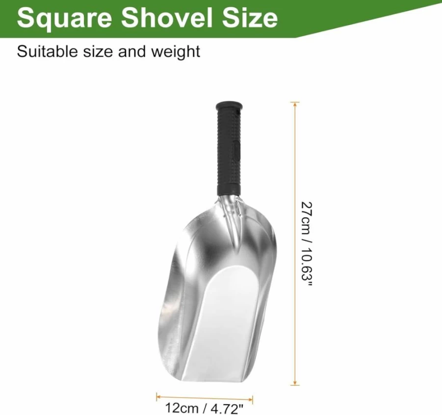 HARFINGTON 11.8" Stainless Steel Garden Hand Trowel - Square Shovel for Digging, Planting, Weeding & Transplanting - Durable Gardening Tool