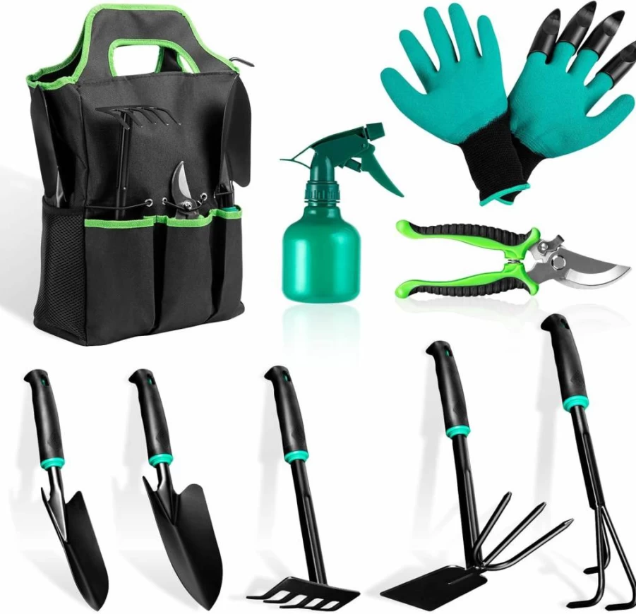 ZNCMRR 9-Piece Kids Gardening Tool Set with Storage Bag - Durable Digging, Planting & Pruning Tools for Children, Ideal Garden Gift for Men & Women