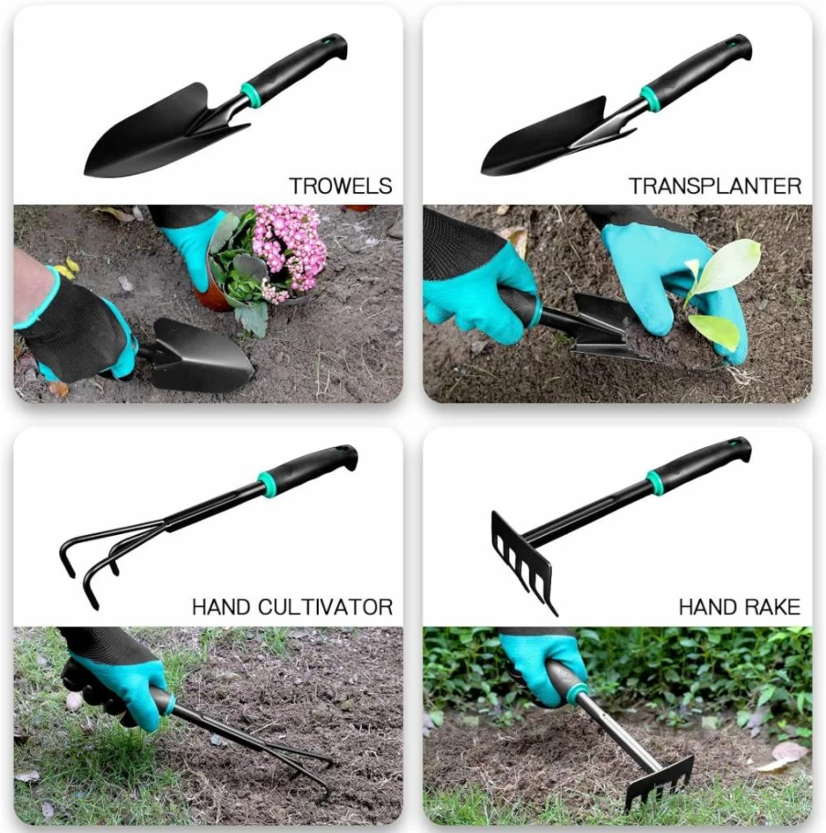 ZNCMRR 9-Piece Kids Gardening Tool Set with Storage Bag - Durable Digging, Planting & Pruning Tools for Children, Ideal Garden Gift for Men & Women