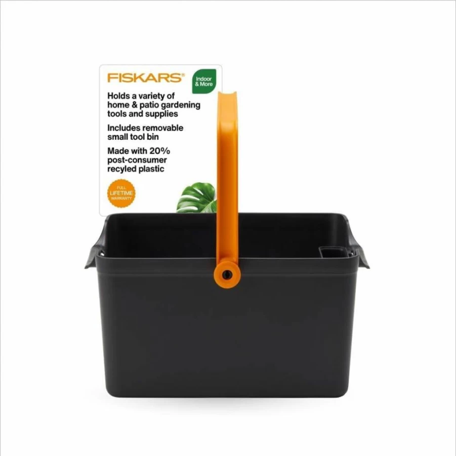 Fiskars Recycled Plastic Garden Tool Caddy - Removable Storage Organizer for Indoor & Outdoor Gardening Tools