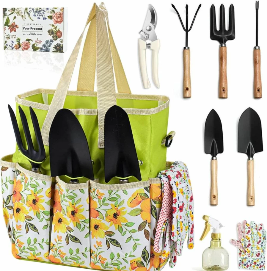 Schwylth 10-Piece Heavy Duty Steel Gardening Tools Set with Storage Handbag – Ideal Gardening Gifts for Women
