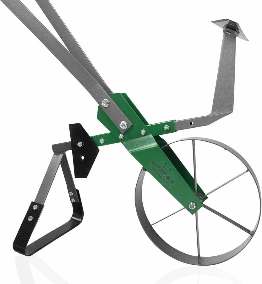 Varomorus Single Wheel Hoe - Self-Cleaning Steel Garden Cultivator with Modular Plow for Efficient Gardening