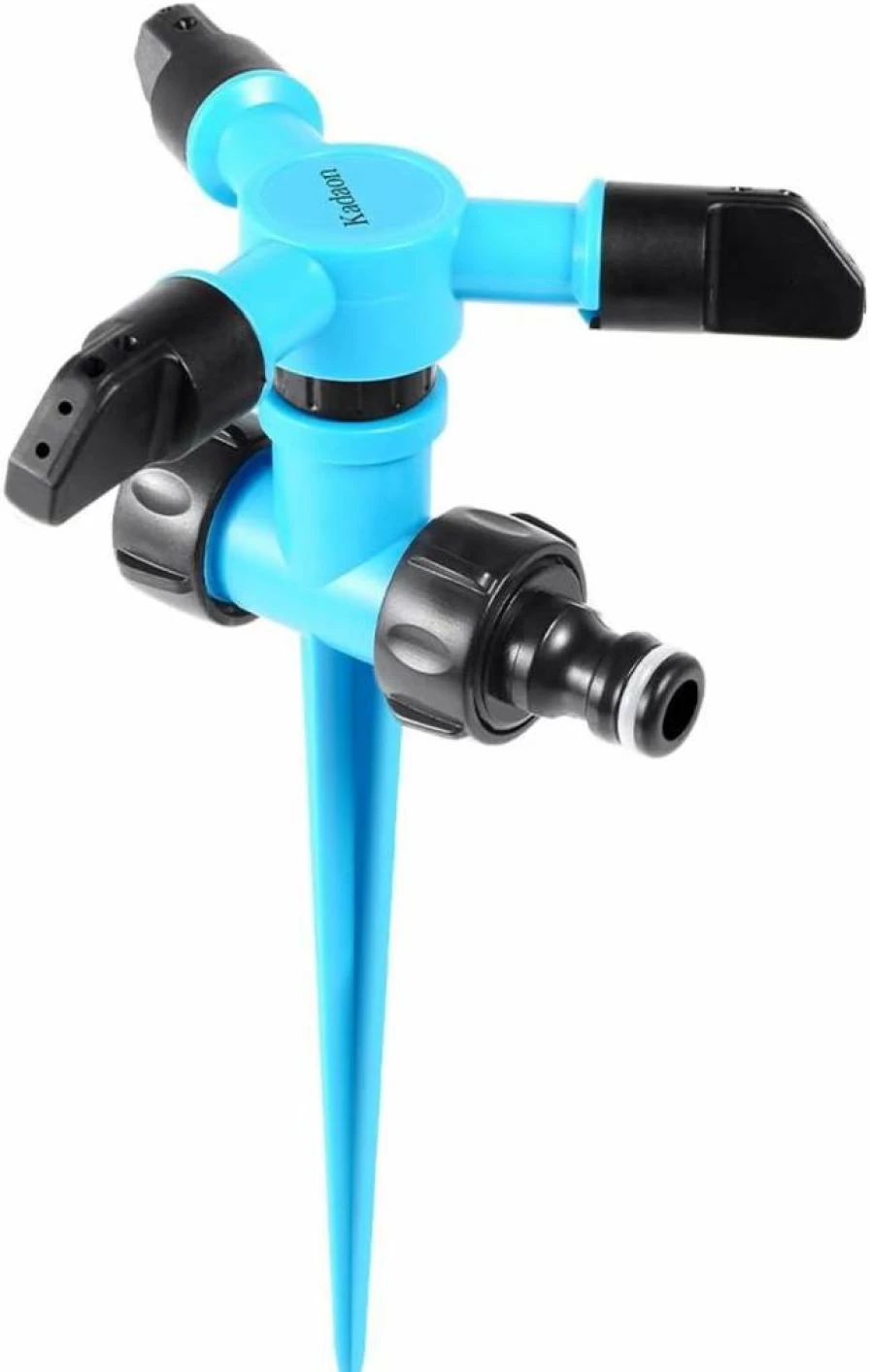 Kadaon 360 Degree Rotating Garden Sprinkler - Adjustable Lawn Watering System with Weighted Base for Large Area Coverage