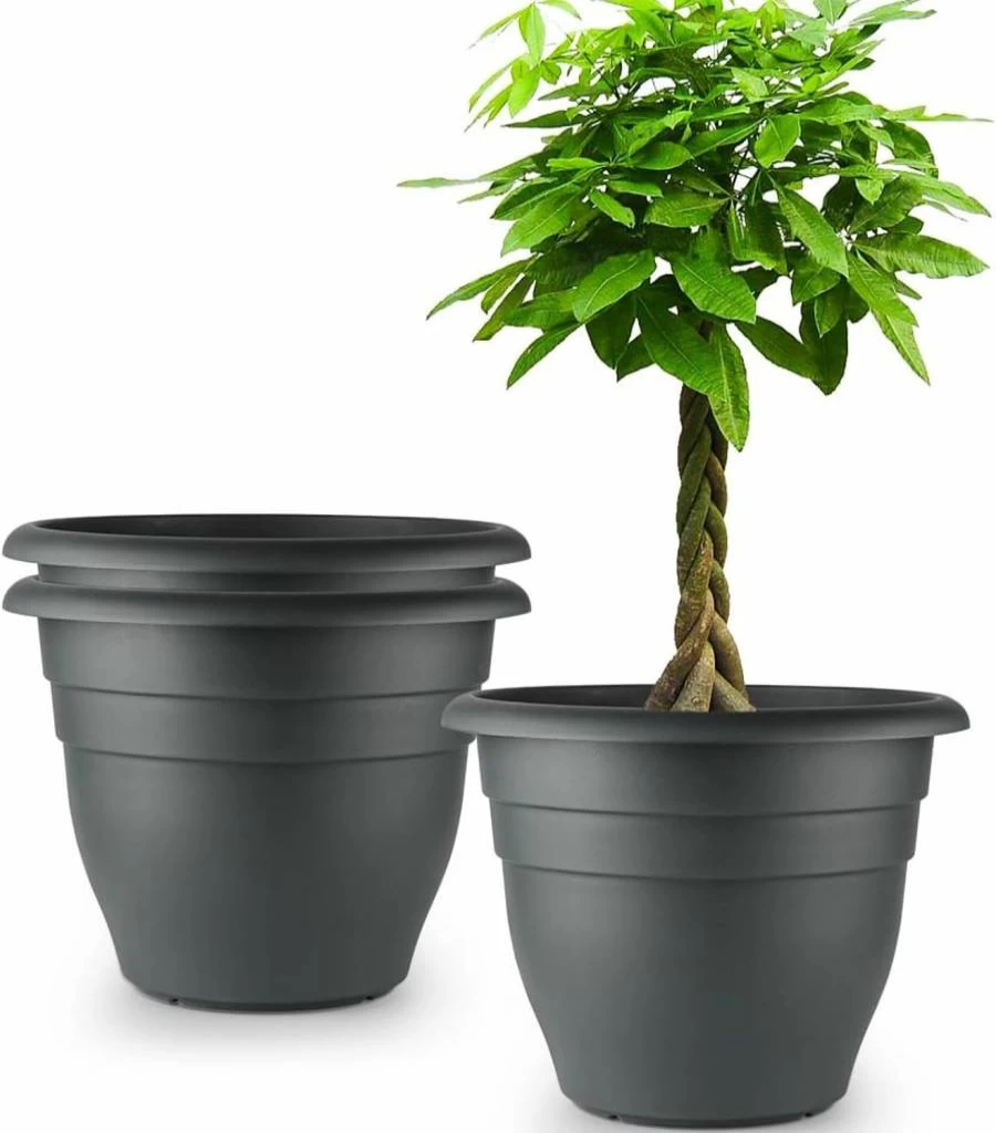 RooTrimmer Smart Indoor Gardening Kit - 3 Pack 11 Inch Plant Pots with LED Grow Lights & Soil Moisture Meter for Home Plants