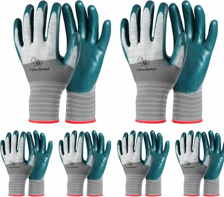 Nimalpal 6 Pairs Breathable Rubber Coated Gardening Gloves for Women - Durable Multi-Purpose Outdoor Garden Gloves