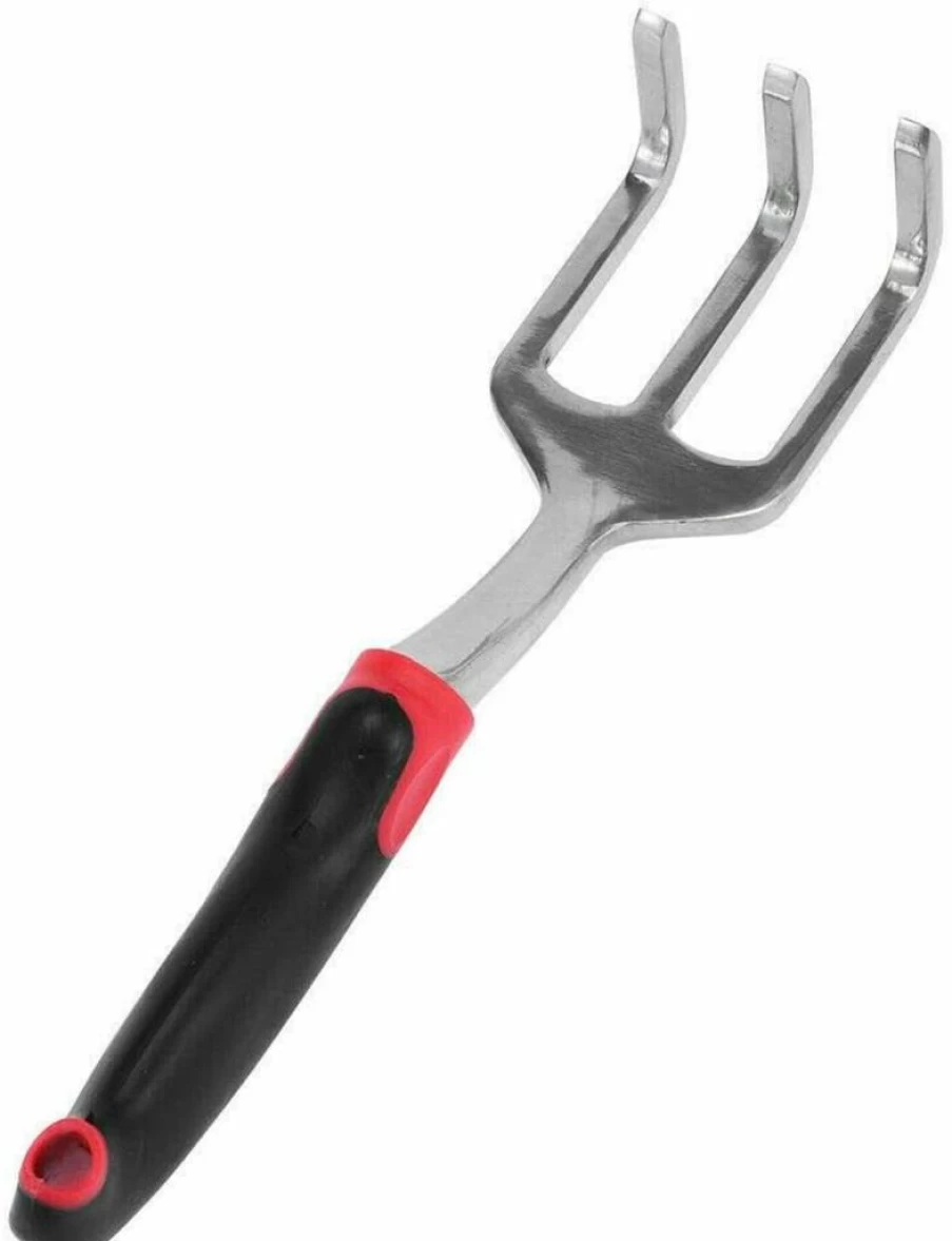 Y&Y Decor 3-Piece Heavy Duty Cast Aluminum Garden Tool Set with Ergonomic Non-Slip Handles - Includes Hand Trowel, Transplant Trowel, and Cultivator Rake for Gardening