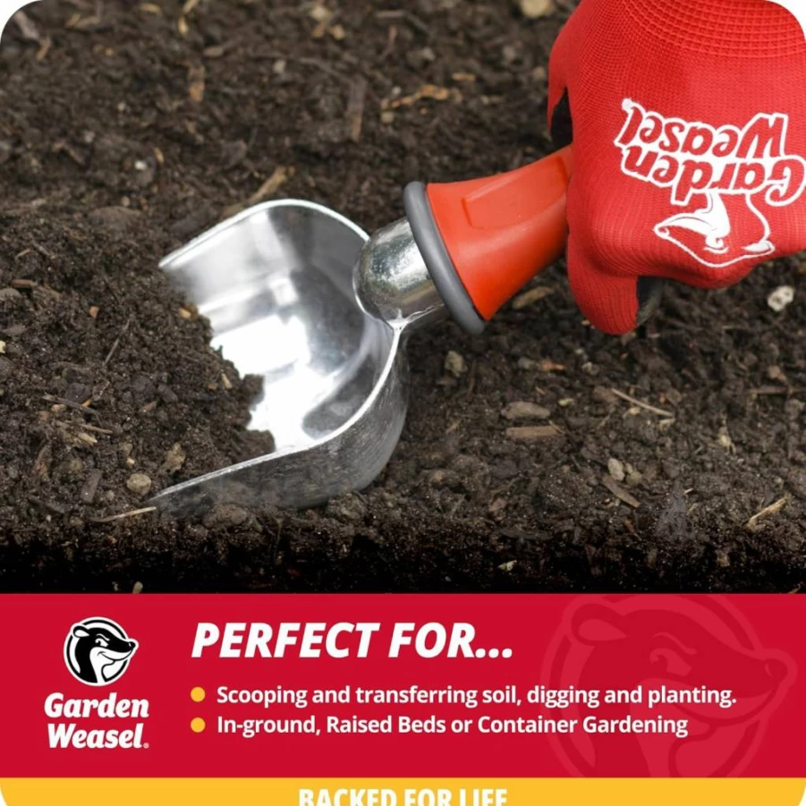 GARDEN WEASEL Heavy Duty Potting Scoop - Oversized Soil Digger & Transporter, Durable Mini Gardening Shovel for Planting, Digging Tools - Model 91362