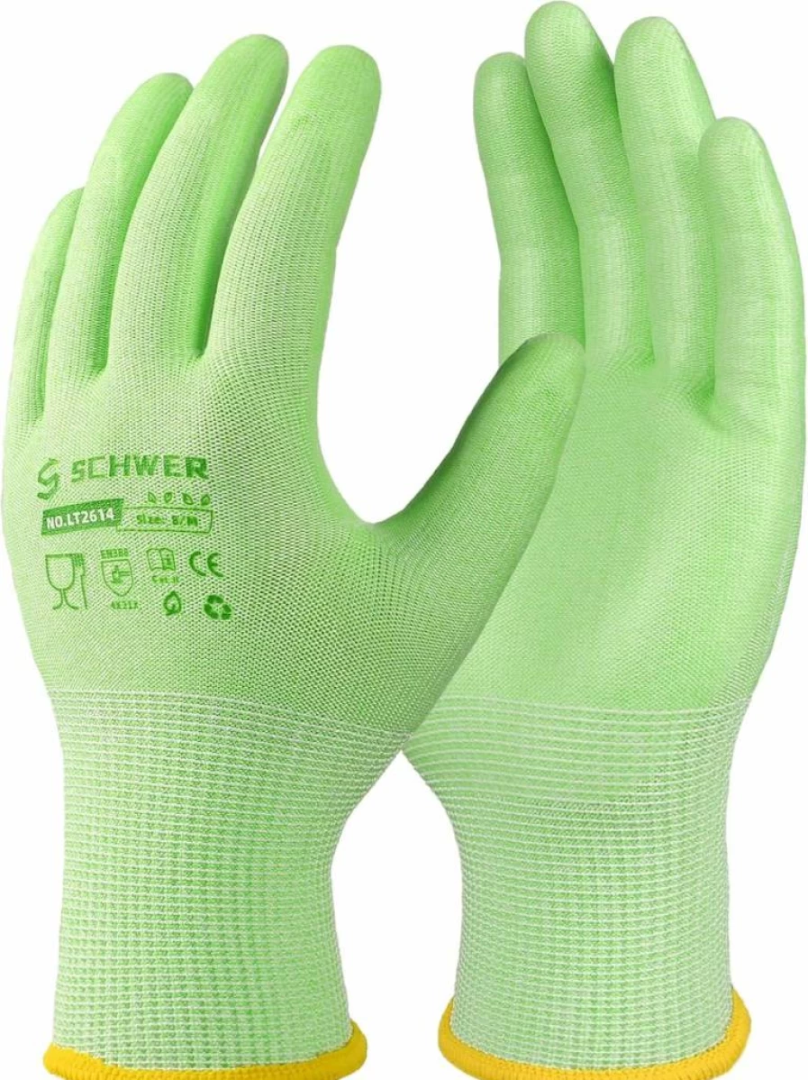 Schwer Women's Gardening Gloves - 6 Pairs Breathable PU Coated Work Gloves for Outdoor, DIY & Daily Use