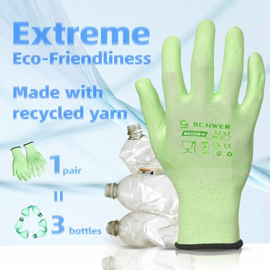 Schwer Women's Gardening Gloves - 6 Pairs Breathable PU Coated Work Gloves for Outdoor, DIY & Daily Use