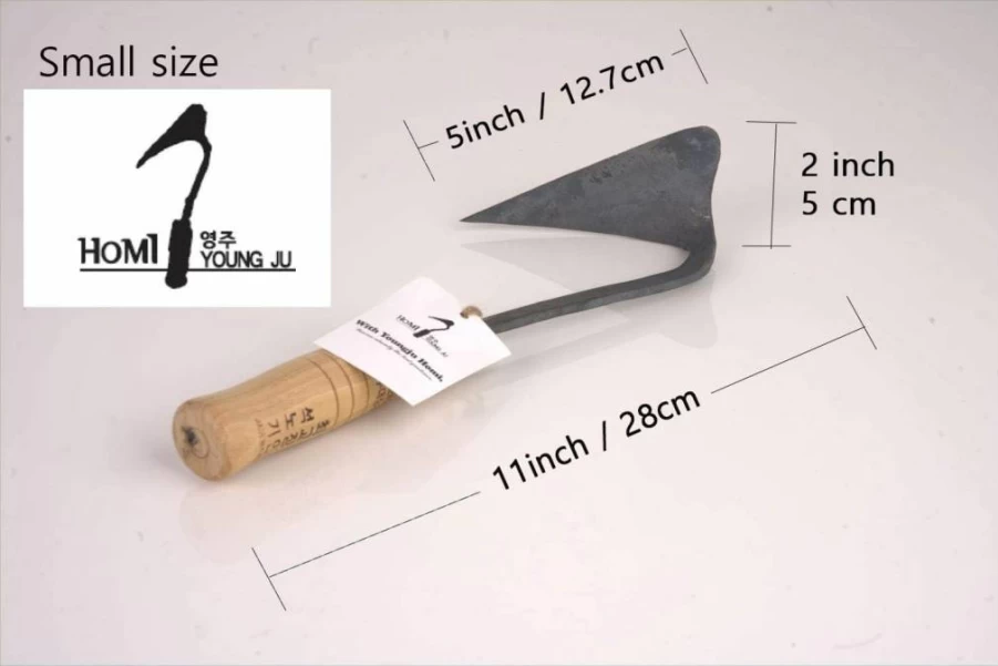 HOMI YOUNGJU Hand Plow Hoe with Safety Cover - Premium Korean Gardening Tool for Weeding, Farming & Easy Soil Cultivation (Small Size)