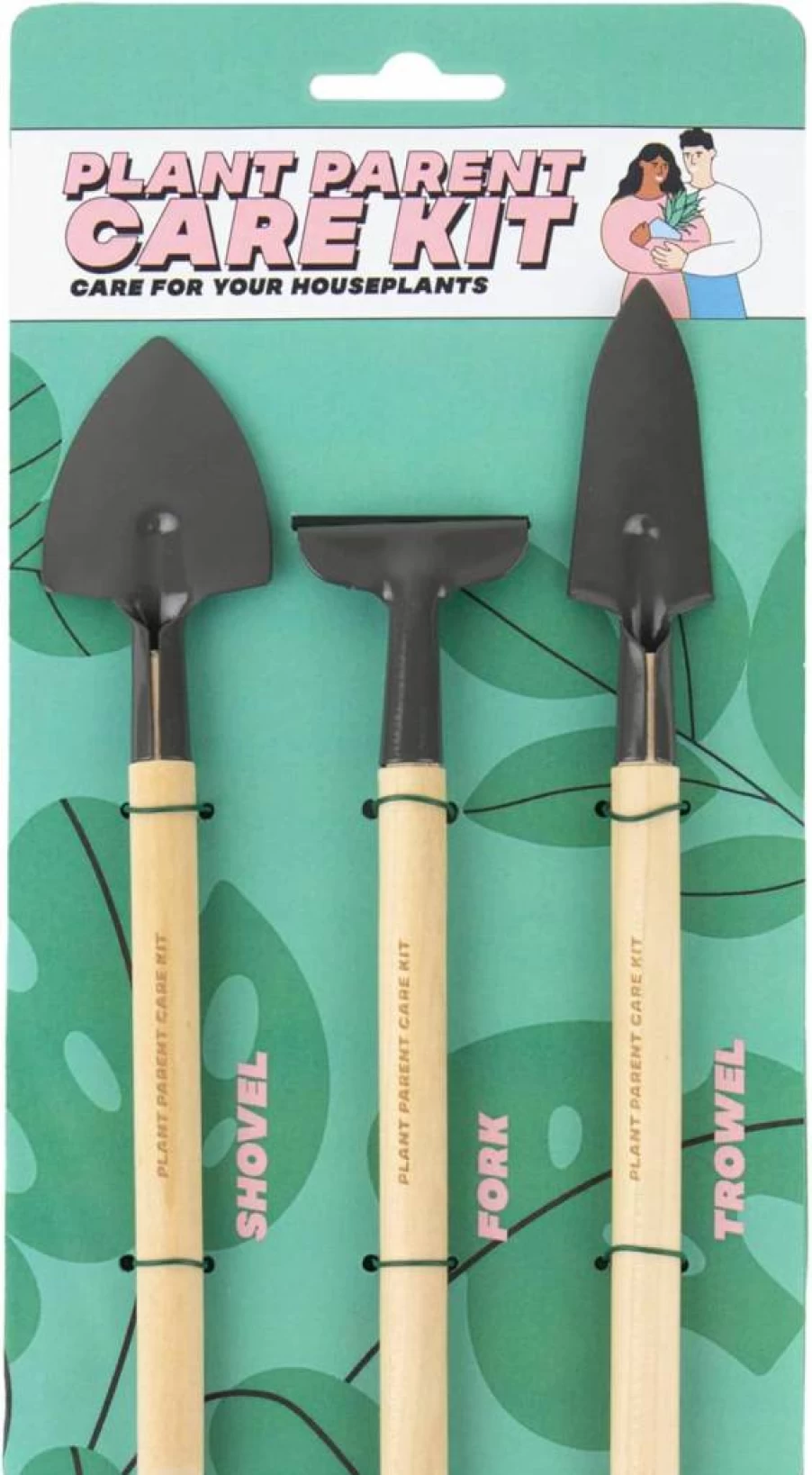 Gift Republic Indoor Gardening Tools Set - Mini Shovel, Fork & Trowel for Houseplants, Perfect Gift for Plant Lovers, Beginners & Experts, Green Plant Care Kit