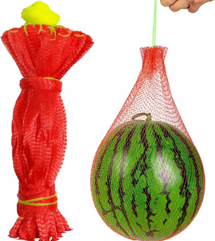 WhistenFla Heavy Duty Melon Hammock Net 18Inch 50Pcs - Garden Trellis Support for Watermelon, Honeydew (16-22Lbs) with Drawstring, Vertical Growing Mesh