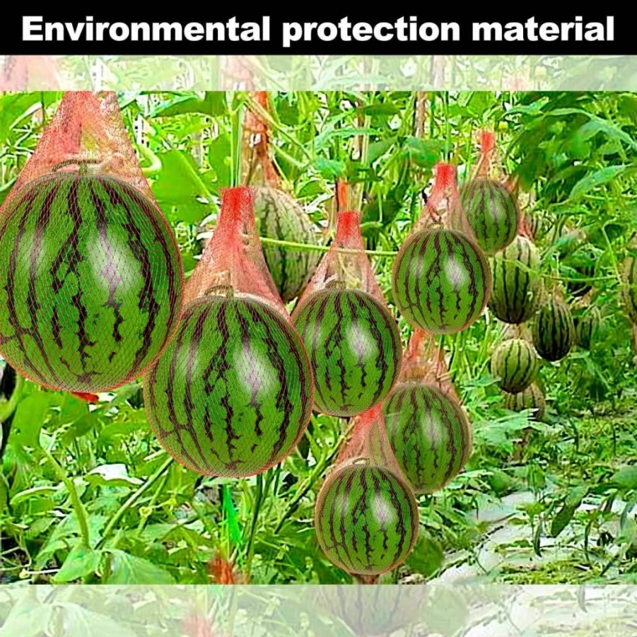 WhistenFla Heavy Duty Melon Hammock Net 18Inch 50Pcs - Garden Trellis Support for Watermelon, Honeydew (16-22Lbs) with Drawstring, Vertical Growing Mesh