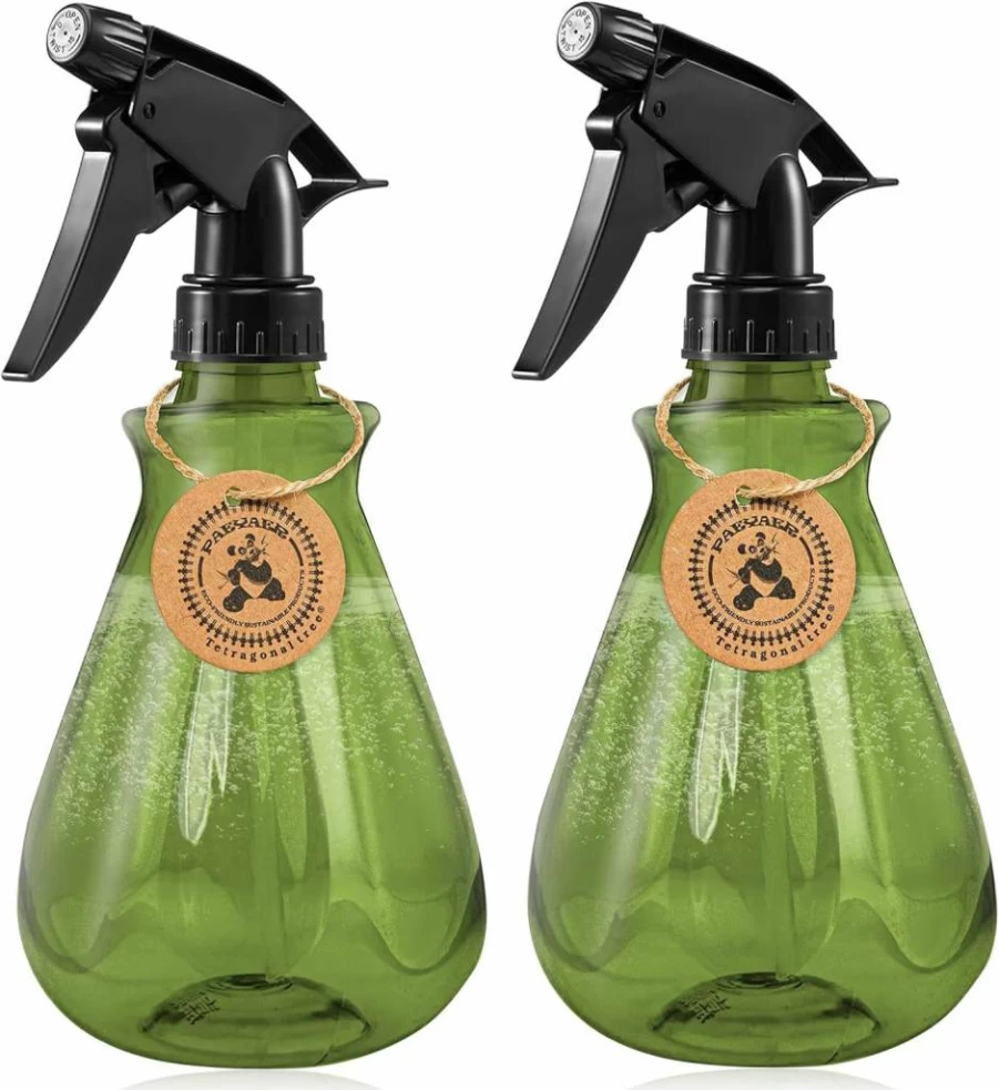 Paeyaer 18 Oz Reusable Spray Bottles (2-Pack) - Adjustable Mist Water Squirt Bottle for Cleaning, Gardening, Plants, Hair & Home Refillable Plastic Container