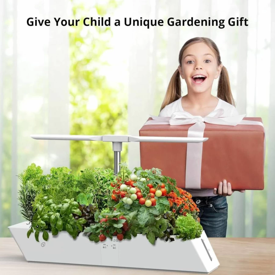 GarveeLife Hydroponic Growing System with LED Grow Light, 12 Pods Indoor Garden Kit, 4L Water Tank, Auto Timer, Herb Planter for Home & Kitchen Gardening