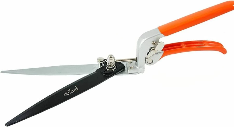 Q-yard 741F Ergonomic Garden Pruners - Sharp Flower & Grass Shear for Easy Cutting, Comfortable Handheld Scissors for Men & Women, Orange Gardening Tools