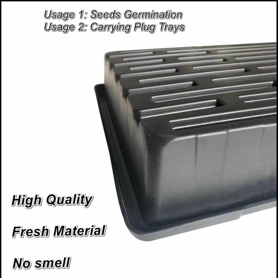 RooTrimmer 10-Pack Seed Starter Kit with 1020 Trays & 2 Heat Mats - 10"x20.5" Germination Kit for Indoor Gardening, Greenhouse Supplies, Plant Growing Gifts