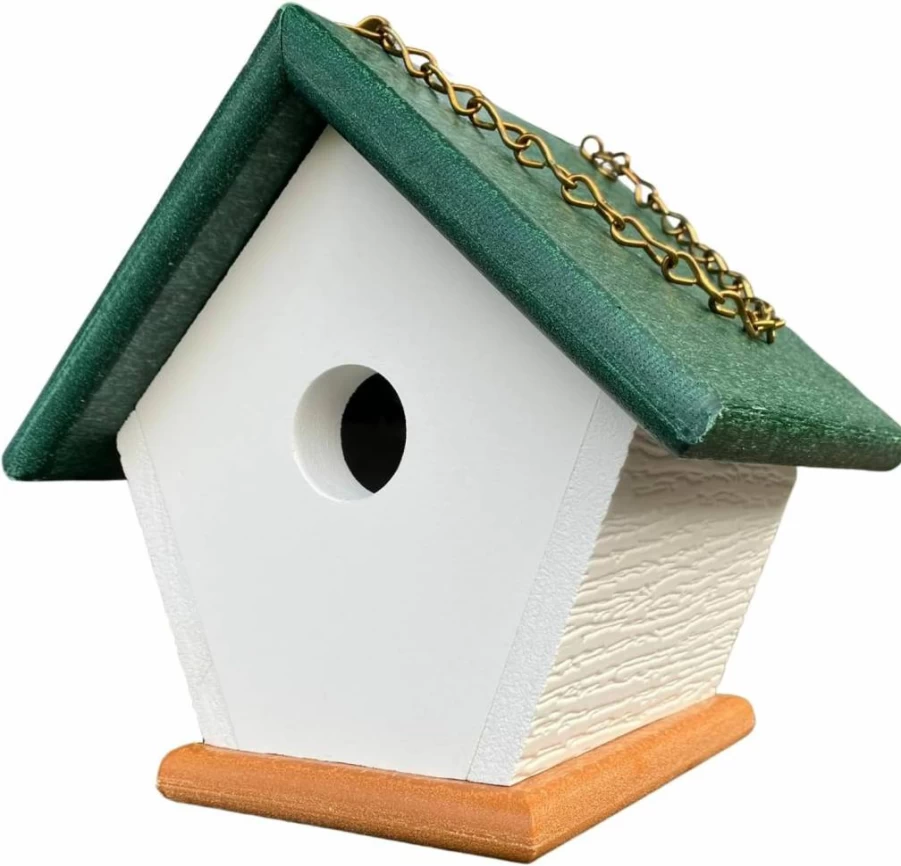 HomePro Garden Navy Blue Poly Lumber Hanging Wren House for Outdoor Bird Shelter