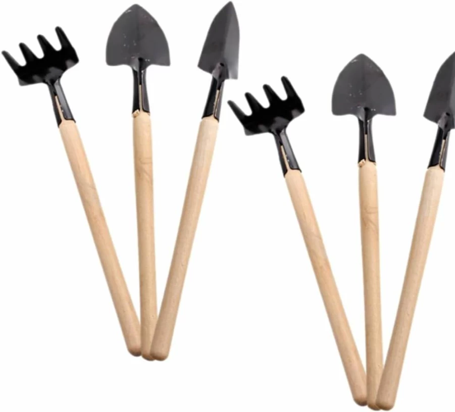 BESTOYARD 2-Pack Mini Gardening Tool Set for Indoor Plants - Mini Shovel, Wood Cultivator & Succulent Tools for Houseplant Care