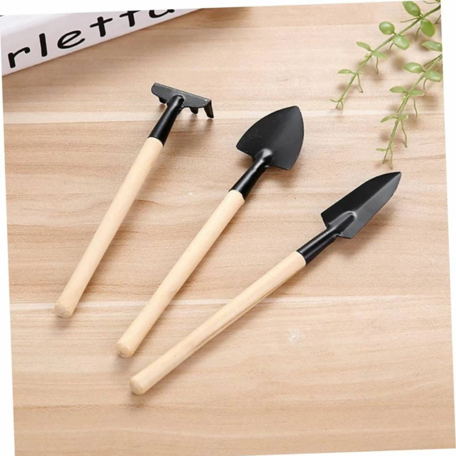 BESTOYARD 2-Pack Mini Gardening Tool Set for Indoor Plants - Mini Shovel, Wood Cultivator & Succulent Tools for Houseplant Care