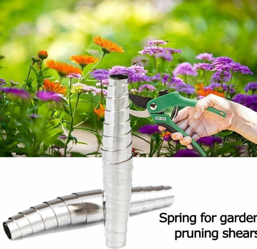 2Pcs JJLFresheners Replacement Pruner Springs - Silver Volute Springs for Garden Scissors, Hand Pruner Repair Kit, Lawn Care & Gardening Accessories