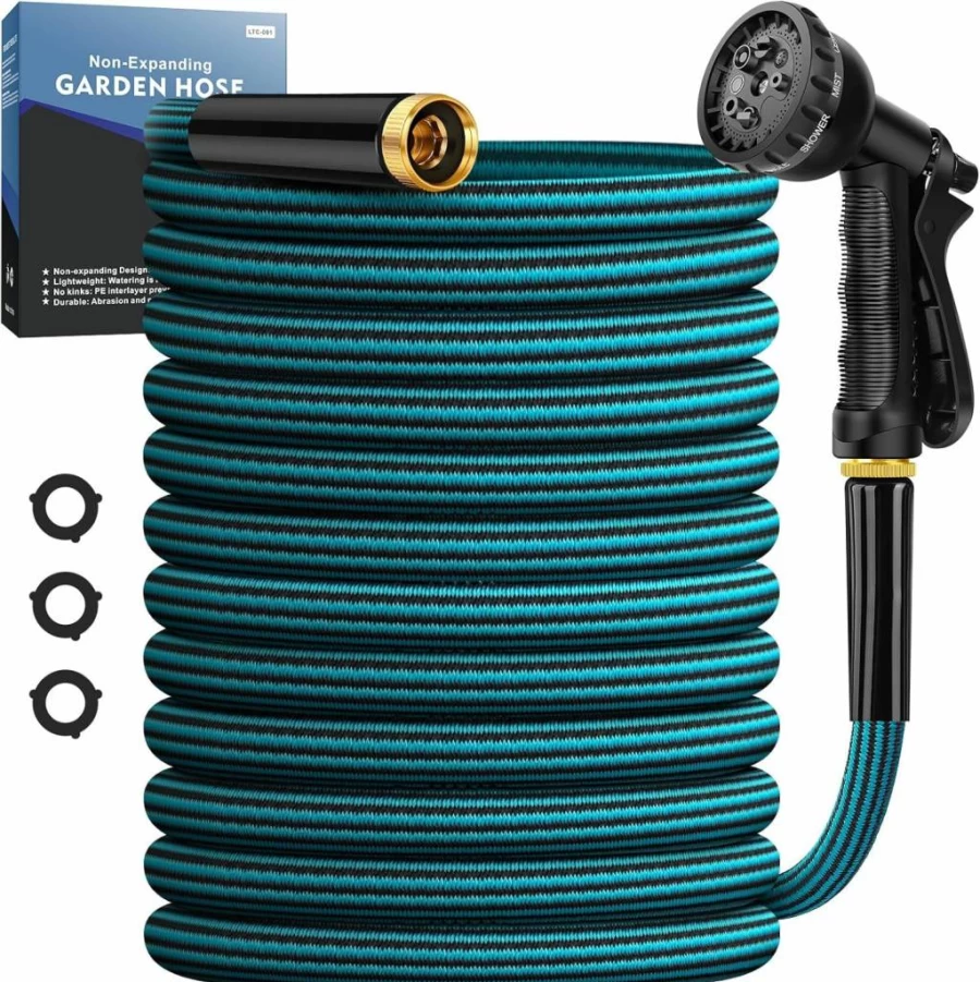 Velybrin 50Ft Lightweight Garden Hose - Kink-Free, Flexible, Abrasion Resistant Water Hose for Lawn, Yard, Outdoor, Marine & Camper Use