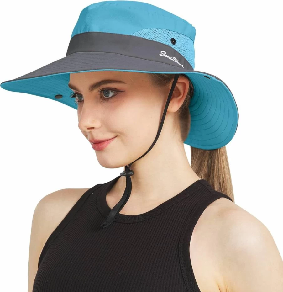 NPJY Sun Hat for Women & Men - 3" Wide Brim UPF 50+ Bucket Hat for Fishing, Beach, Outdoor Activities