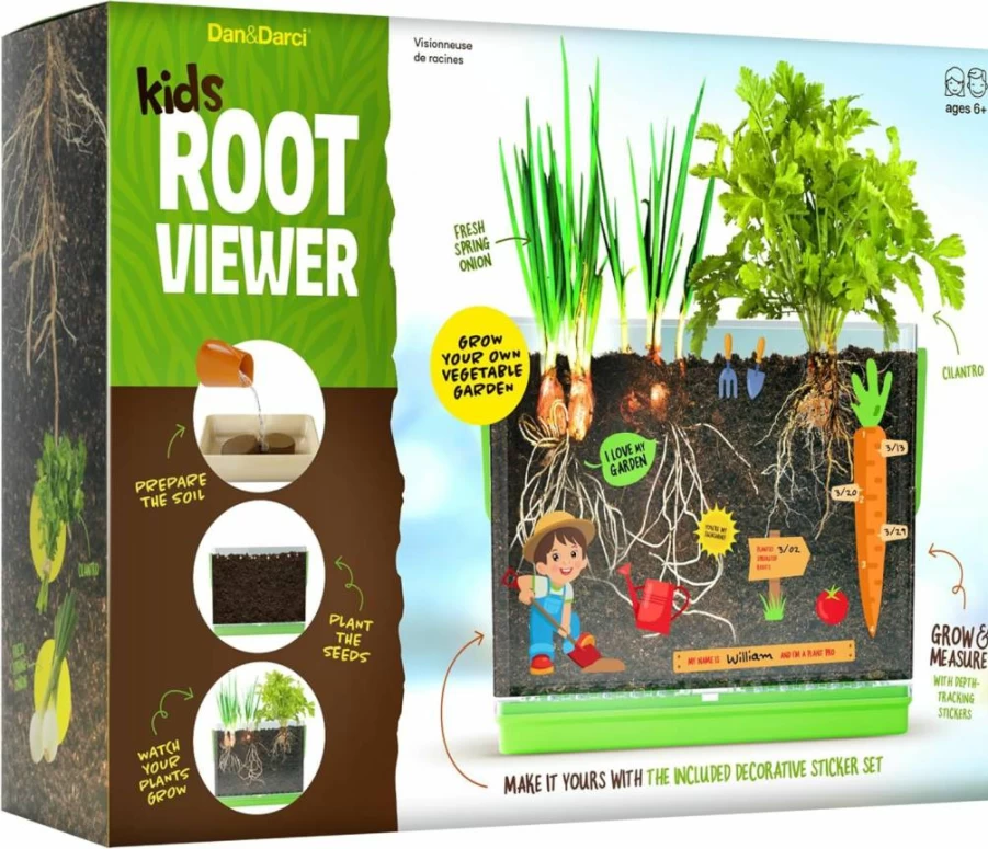 Dan&Darci Root Viewer Kit for Kids - STEM Gardening Toy Grow Your Own Plant, Science Educational Gift for Boys & Girls Ages 4-8, Birthday Present for 4-7 Year Olds