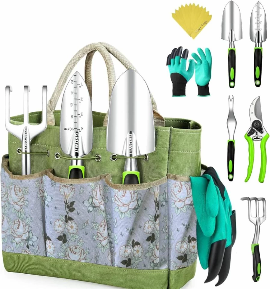 Craft911 Heavy Duty 22-Piece Gardening Tools Set - Ergonomic, Durable Garden Tools for Women, Men, Mom, Dad - Perfect Gardening Gifts