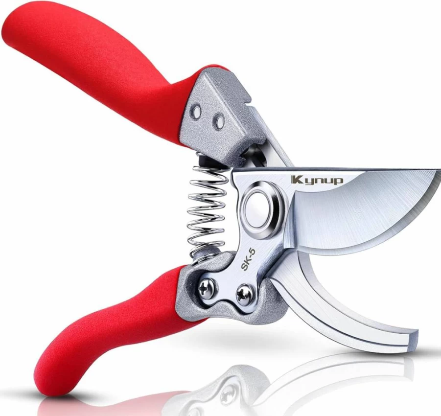 Kynup Professional Bypass Pruning Shears – Heavy Duty Garden Clippers, Hedge Shears & Plant Scissors for Gardening, Sharp Precision Garden Tools (Red)
