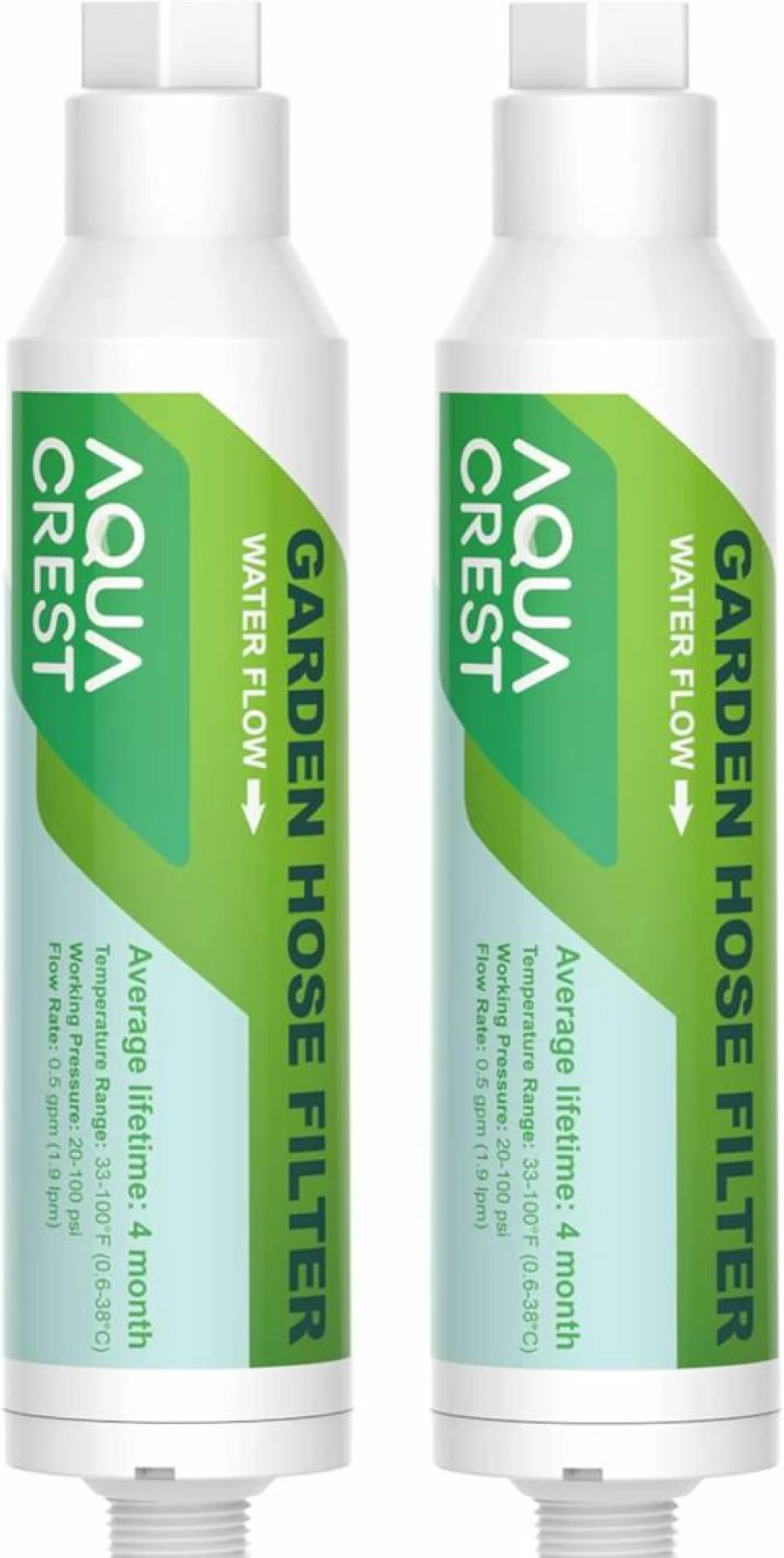 AQUA CREST Garden Hose Water Filter for Plants – Reduces Chlorine & Odor, Improves Plant Health, Ideal for Organic Gardening, Farming, Pets – Pack of 2