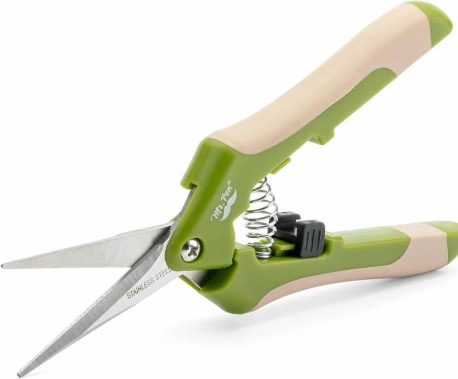 Mr. Pen 6.5 Inch Gardening Scissors, Stainless Steel Pruning Shears for Plants, Green Garden Shears, Hand Pruners for Trimming, Professional Garden Scissors