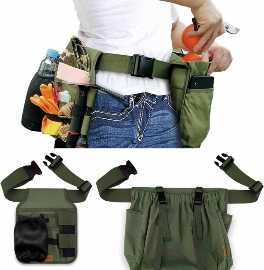 ZEMOZEN Women's Gardening Apron with Tool Pockets - Durable Garden Work Apron Belt Set, Ideal Gift for Gardeners
