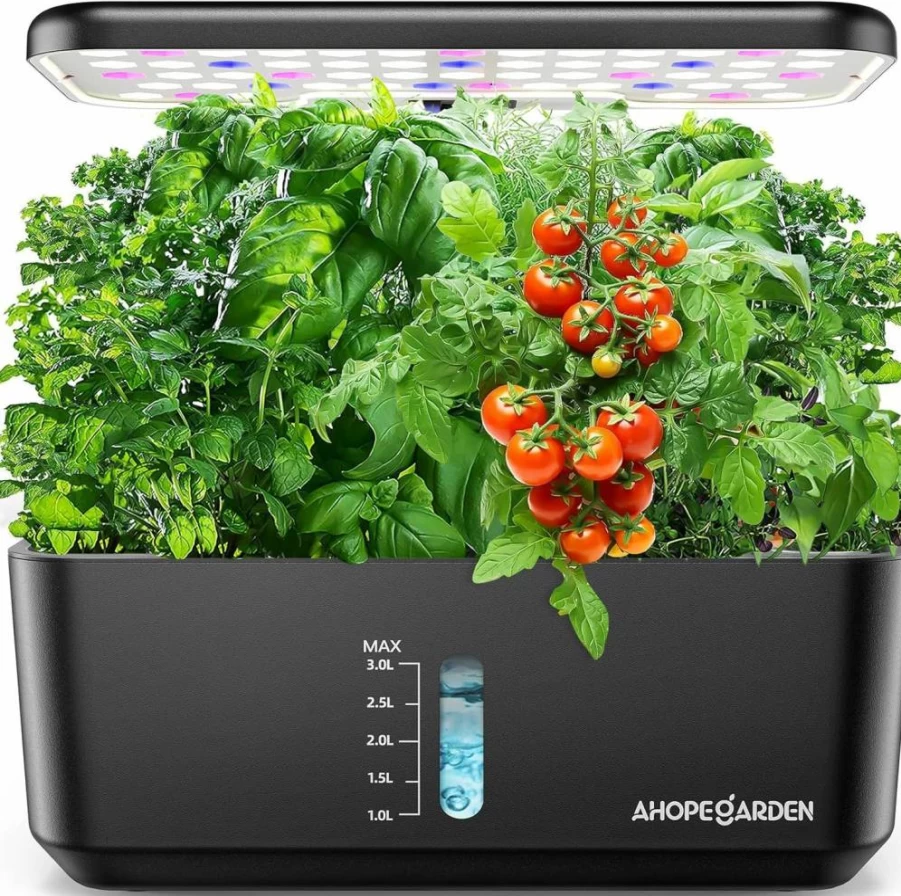 Ahopegarden Hydroponic Growing System with LED Grow Light - 10 Pod Indoor Herb Garden Kit for Countertop, Aeroponic Planter for Vegetables, Lettuce, and Plant Germination
