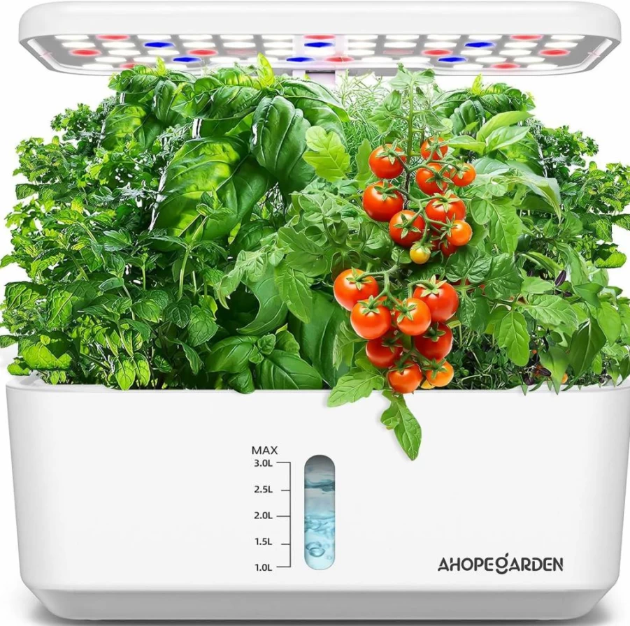 Ahopegarden Hydroponic Growing System with LED Grow Light - 10 Pod Indoor Herb Garden Kit for Countertop, Aeroponic Planter for Vegetables, Lettuce, and Plant Germination