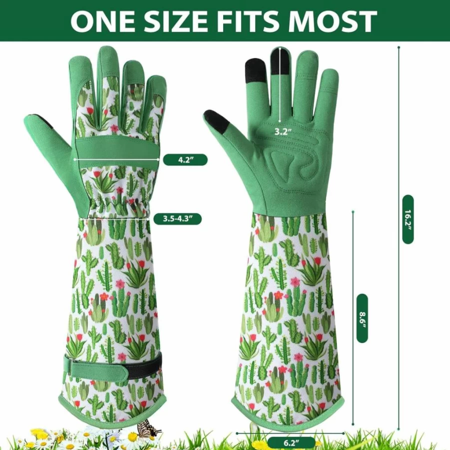 Trifabricy Women's Gardening Gloves – Breathable Leather Thorn-Proof Gloves with Secure Grip for Outdoor Work