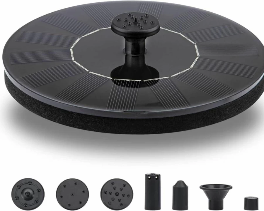 LAWOHO 1.5W Solar Water Fountain Pump Kit - Submersible Solar Panel for Bird Bath, Garden Pond, Lawn Decor