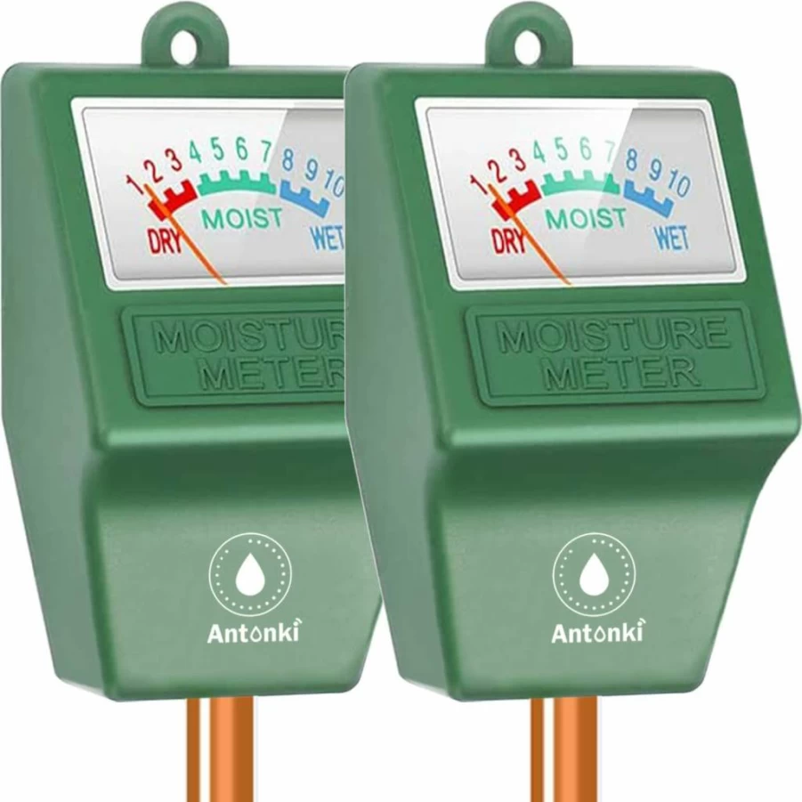 Antonki 2 Pack Soil Moisture Meter - Plant Water Monitor Hygrometer for Indoor/Outdoor Potted Plants, Flowers, Gardening - No Battery Needed