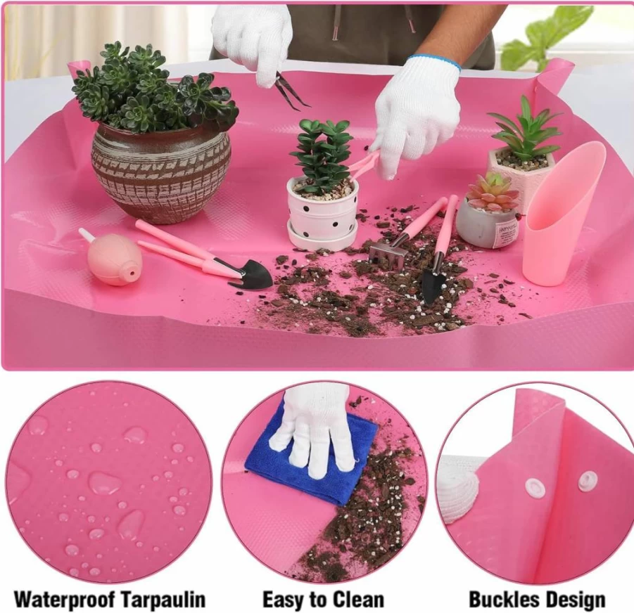 ANPHSIN 44-Piece Succulent Tool Set with 39.4" Repotting Mat & 19 Mini Gardening Tools - Portable Plant Transplanting Kit for Indoor/Outdoor Gardeners, Ideal Gift for Women