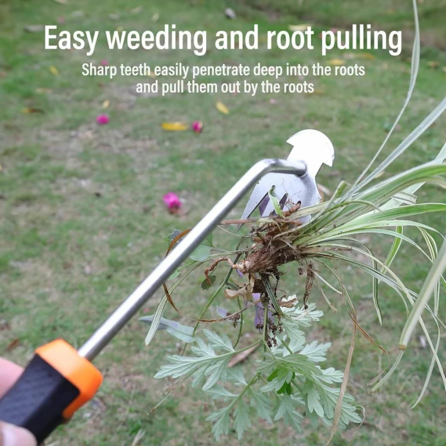 Carrie Rowe Weed Puller Tool - 2024 Heavy Duty Garden Weeder with Comfortable Rubber Handle for Effortless Vegetable, Backyard, and Farm Weeding