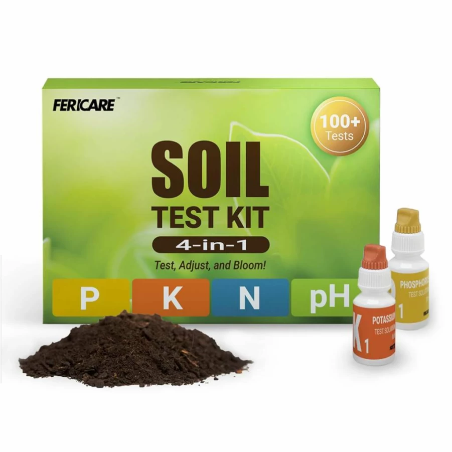 Fericare Soil Test Kit - Accurate pH, Nitrogen, Phosphate & Potassium Tester for Garden, Lawn & Agricultural Soil