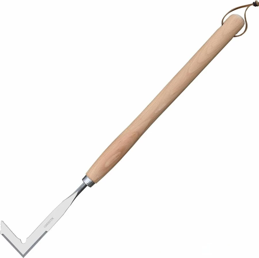 GREBSTK Stainless Steel Manual Weeder Tool with Beech Handle for Gardening - Crack & Crevice Weeding Tool