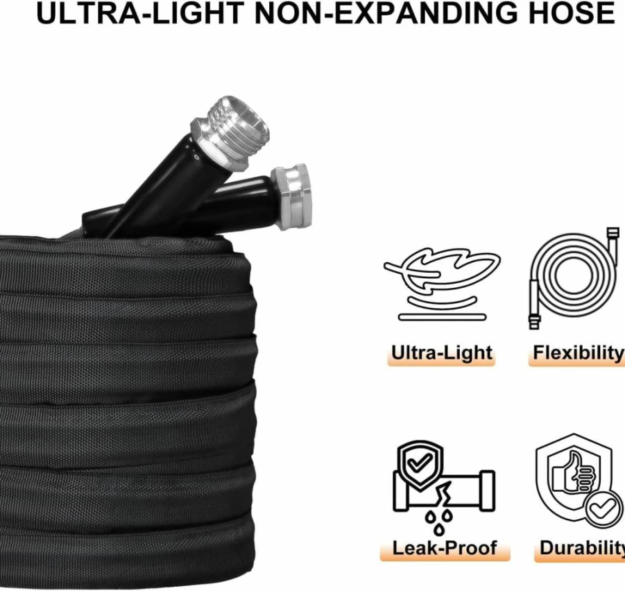 GUKOK 50ft Lightweight Garden Hose - Ultra Flexible, Durable, Kink-Free Water Hose for RV, Marine, Camper, and Outdoor Use